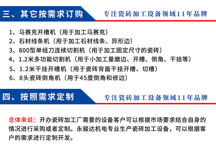 新開辦瓷磚加工廠需要哪些設(shè)備？